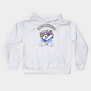 Diving Unicorn Olympics 🏊‍♀️🦄 - Perfect 10 Cuteness! Kids Hoodie